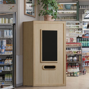 Cabina de fotos de recibos de madera vintage con impresora y cámara Máquina de impresión de fotos iPad comercial - Product Image 1