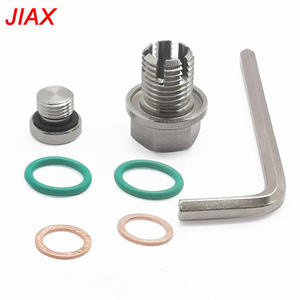 Pièces de modification automobile : Bouchon de vidange <span class=keywords><strong>d</strong></span>'huile M14*1.5 en acier inoxydable, kit de réparation de filetage de carter <span class=keywords><strong>d</strong></span>'huile avec joint torique et joint en cuivre - Product Image 2