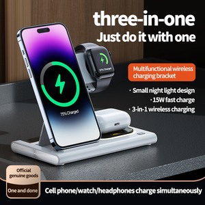 Station de charge sans fil 4 en 1 2025 avec logo et veilleuse pour téléphone portable, station de charge inductive, tendance nouvelle - Product Image 3