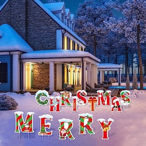 Christmas Yard <b>Decorations</b> Outdoor Yard Sign with Stakes Waterproof Outdoor Tree <b>Snowflake</b> <b>Decoration</b> for Holiday - Product Image 6