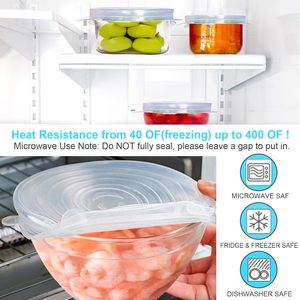Heat Resistant Reusable Silicone Stretch Lids for Food Storage in <b>Fridge</b> Elastic Heat-Resistant Bowl Covers Cups Cans Jars - Product Image 4