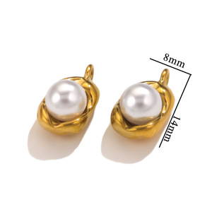 18K PVD Gold Plated Stainless Steel Multi Colors Mother of Pearl Charm Pendant for Necklace, Earrings, <b>Bracelet</b> & Jewelry Making - Product Image 6