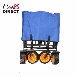 Portable 4 roues en acier tissu panier de rangement pliable Camping <span class=keywords><strong>Wagon</strong></span> chariot pour jardin plage Shopping rouleau conteneur Structure - Product Image 4