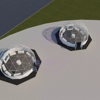 4m 6m 8m Aluminium Géodésique Igloo Dôme Tente Jardin Rond Polycarbonate Dôme Géodésique Serre pour Fête de Famille