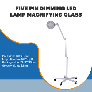 Support de sol réglable de haute qualité à cinq pattes gradation cosmétologie LED 5X 8X 10X <span class=keywords><strong>loupe</strong></span> <span class=keywords><strong>lampe</strong></span> <span class=keywords><strong>loupe</strong></span> lampadaire - Product Image 2