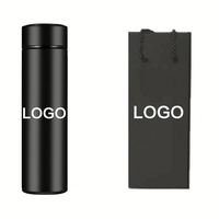 Bouteille d'eau intelligente carrée en gros avec logo personnalisé, en acier inoxydable, avec affichage LED de température, idéale pour les cadeaux événementiels
