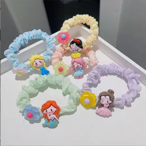 Dolce cartone animato principessa colorato anello per capelli coda di cavallo corda per capelli bambini elastico per capelli