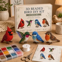 Kit DIY d'animaux 3D perlés transfrontalier, miniatures 25x25x25cm, 14+ couleurs, emballage en boîte