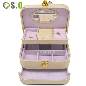 Vintage Embossed Jewelry Box With Built In Mirror Multi Layer Drawer Design Elegant Jewelry <b>Storage</b> Organizer <b>Rings</b> Earrings - Product Image 2