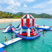 Parc aquatique gonflable en PVC personnalisé - Utilisation commerciale, installation facile, grande taille pour enfants et adultes, équipement de jeu aquatique extérieur