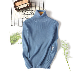 PASUXI-suéteres de cuello alto para mujer, Jersey ajustado coreano, <span class=keywords><strong>Tops</strong></span> <span class=keywords><strong>básicos</strong></span>, suéter de punto suave informal, Otoño e Invierno - Product Image 5