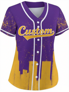 Maillot de baseball avec boutons sur le devant et couture moderne Maillot de rue tendance Style uniforme de baseball - Product Image 5