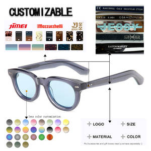 Nouvelles lunettes de soleil tendance personnalisées en acétate carrées dorées avec protection UV légères - Product Image 2