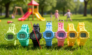 Orologio digitale per bambini, colori misti, cinturino in plastica, quadrante da 30 mm, cassa rotonda, chiusura con fibbia, resistente all'acqua, per bambini, giochi all'aperto - Product Image 2