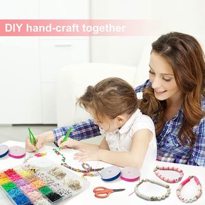 세련된 DIY 폴리머 클레이 비드 세트-세련된 팔찌를위한 알파벳 비즈 및 다채로운 조각 - Product Image 6