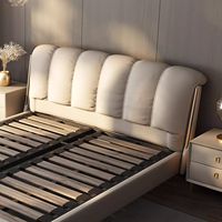 Ensemble cadre de lit King Size minimaliste moderne et populaire Lit moderne de luxe Lit Queen en cuir souple pour meubles de chambre à coucher