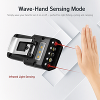 Linterna Frontal con Clip para Pesca Nocturna, Sensor de Movimiento, Recargable, 4 Modos, Luz Amarilla y Blanca de Haz Amplio, IP44, LED, para Pesca y Camping