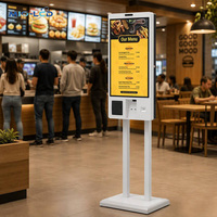 Kiosque de commande automatique à impression haute vitesse, écran 27 pouces, terminal de point de vente Android RK3566 pour restaurant de restauration rapide ou café