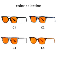 Nuevas Gafas Clásicas con Marco Simple para Hombre, Lentes Amarillas, Naranjas y Rojas a la Moda, Marcos TR90 Transparentes para Mujer, Gafas de Alta Gama con Protección Anti Luz Azul