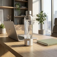 Bouteille d'eau hydrogénée innovante 2026 9000ppb en verre SPE PEM avec contrôle intelligent par application, batterie 5000mAh, 500ml, pour usage domestique, voiture/camping-car