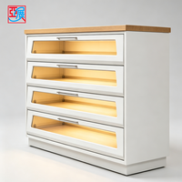 Vitrine de boulangerie commerciale, armoire de présentation pour pâtisserie, aménagement de boulangerie