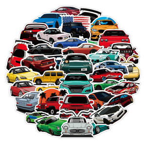 50pcs Sports Car Styles sticker impermeabile mobile water bottle sticker bagagli laptop fashion sticker - Product Image 2