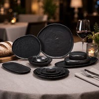 Vaisselle de traiteur en porcelaine de luxe moderne ST, écologique, assiette ovale en céramique, plat à dessert, bol à salade, vaisselle de table pour fête