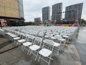 بيع بالجملة حفل زفاف محمول أبيض في الهواء الطلق البلاستيك مأدبة فندق شرفة الأحداث قابلة للطي كرسي الطعام - Product Image 5