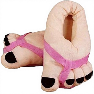 Winter Warm Funny Soft Novelty Cartoon Pink <b>Canvas</b> Upper EVA Insole <b>Round</b> Toe Big Toe for - Product Image 2