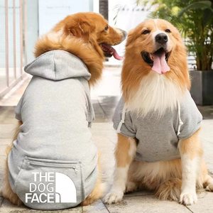 Grote kleine hond Lente Herfst Fleece gevoerde zak met capuchon Effen kleur Vrijetijdswind-sweatshirt Shenary Golden Pet Clothing - Product Image 2