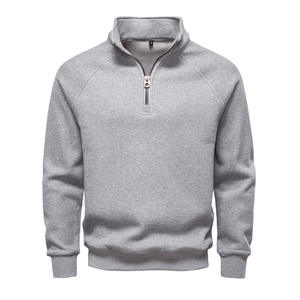 Sweat-shirt à demi-zip doublé pour homme d'hiver, col montant, style européen, <span class=keywords><strong>pull</strong></span> chaud, tendance, polyvalent, streetwear, haut à quart de zip - Product Image 6