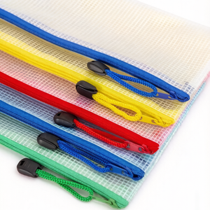 Waterproof PVC Grid Zipper Mesh <b>Document</b> <b>Bag</b> Durable School Office Supplies File <b>Bag</b> with Secure Zipper Design - Product Image 6