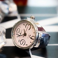 Vintage Punk Quartz doigt montre de poche anneau pour femmes hommes Goth horloge anneaux montre numérique élastique extensible anneaux bijoux cadeau