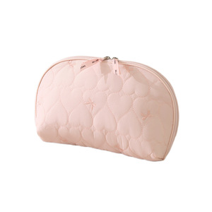 Lingerie Storage Bag Quilted Round Portable For <b>Bras</b> Underwear Travel Students Makeup Organizer Pink Off White <b>Blue</b> - Product Image 5