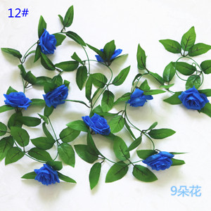 ดอกกุหลาบประดิษฐ์ Li Rui 9 ดอก สีฟ้า ทำจากผ้าไหมและ PVC นุ่ม สำหรับตกแต่งบ้านและงานแต่งงาน - Product Image 4