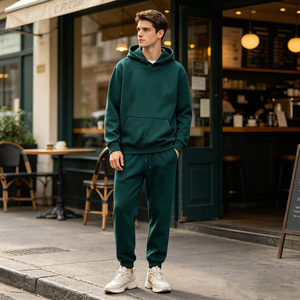 Conjunto de 2 Piezas de Sudadera con Capucha de Algodón Orgánico a Precio Competitivo, Color Sólido, Estilo Casual - Product Image 6
