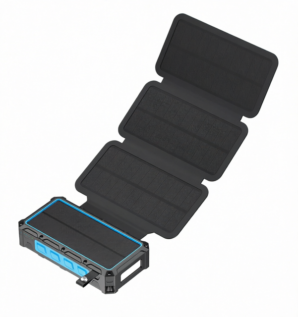 Foldable Portable Solar Panel Double USB Multifunction Type C Mobile Charger Outdoor Solar Power Bank 25000Mah