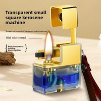 Briquet à kérosène rétro transparent, allumage créatif à bras articulé et roue à silex, cadeau haut de gamme pour hommes