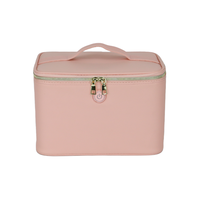 Sac de manucure UV rose avec poche à câbles Velcro, sangles élastiques, support métallique et interrupteur frontal, sac de maquillage avec lumière UV, trousse à cosmétiques