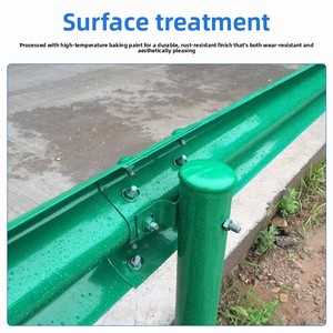 รั้วกันชนแบบ W-Beam สำหรับทางหลวง / รั้วกันชนเหล็กคาร์บอนชุบสังกะสีแบบจุ่มร้อนเพื่อความปลอดภัยบนท้องถนน / รั้วกันชนแบบคานลูกฟูกสำหรับป้องกันการชนในจราจร - Product Image 4