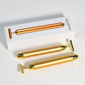 جهاز تدليك كهربائي للوجه على شكل T جهاز تدليك ذهبي عيار 24 قيراط لهزاز الوجه Gua Sha - Product Image 5