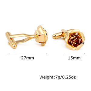 Boutons de manchette pour hommes, luxe léger, boutons de manchette en rose pour femmes, boutons de manchette pour chemise française pour femmes - Product Image 2