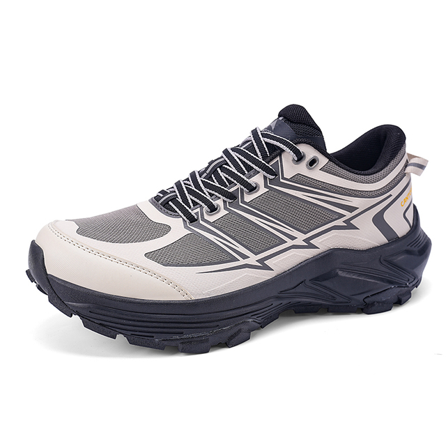 Men's Outdoor Running Shoes Breathable Mesh Cushioned Midsole Anti-Slip Deep Lug Outsole Trail Hiking Sneakers Wholesale OEM