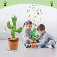 Dancing Cactus Toys Répétez des chansons anglaises Jouets de cactus en peluche Cactus parlant en peluche avec lumière LED pour les enfants
