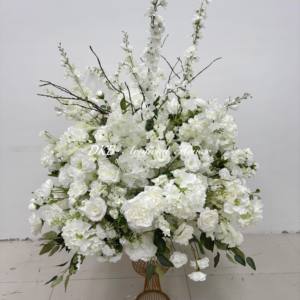 Centrotavola DKB Super Grande con Sfera di Fiori da 100cm, Composizione Personalizzata di <span class=keywords><strong>Rose</strong></span> Bianche e Ortensie in Seta per Matrimoni, Compleanni ed Eventi - Product Image 4