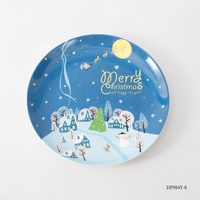Plats en porcelaine de noël, porcelaine de noël, plateau de service pour gâteaux et dessert, plateau en céramique assiette à dîner de 8 pouces 1 pièce