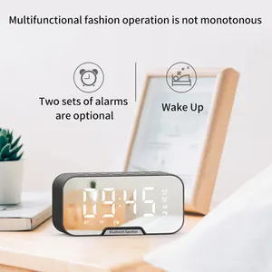2024 горячий Будильник Радио Bluetooth динамик многофункциональные часы беспроводной Bluetooth динамик со светодиодным дисплеем 8h время работы