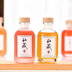 Reusable <strong>Mini</strong> Glass <strong>Bottle</strong> with Wood Cap 100ml 250ml 375ml 500ml Empty Glass Wine Alcoholic Beverages Liquor Spirit <strong>Bottles</strong> - Product Image 6