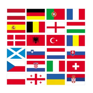 Ozhan Alta calidad 90*150cm 100% poliéster 3x5ft Euro Cup todos los países Bandera nacional Bandera Copa Europea Banderas de Campeonato