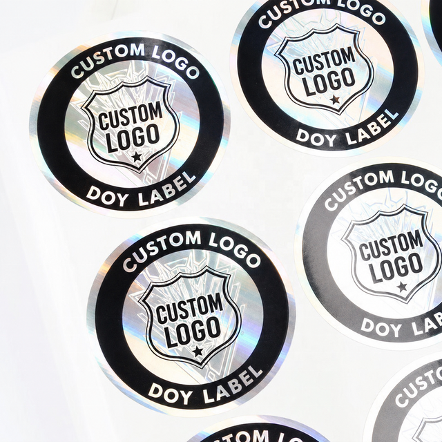 Round Hologram Label Wholesale Custom Printing Logo Die Cut Original Package Holographic Sticker for Hat